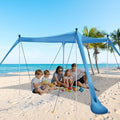 Beach Tent Beach Canopy UPF50+ with Sandbags Sand Shovels Ground Pegs &amp Stability Poles Outdoor Shade Camping Sun Shelter for Camping Trips Fishing Backyard Fun or Picnics