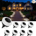 Solar Ground Lights Outdoor 8 Pack Solar Powered Pathway Lights IP67 Waterproof Anti Glare Diamond Solar Garden Lights Landscape Lighting for Patio Yard Deck Walkway Cold White