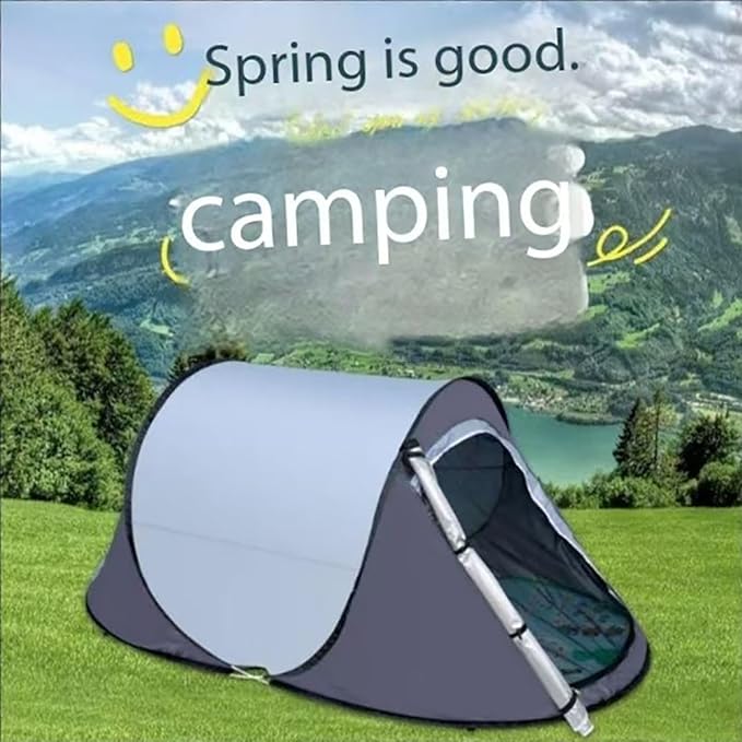 Camping Tent - Pop-up Tents | Easy Tent | Waterproof 1-2 Person Sunscreen | Automatic Setup Instant Family Shelter | Lightweight Windproof Portable Dome for Outside Hiking Traveling