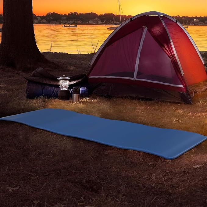 Outdoor Double-Person Thickened Foam Sleeping Pad Set - 1.25-inch Waterproof Style with Straps Essential