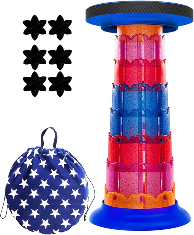 Foldable Collapsible Stool for Adults Portable Lightweight Telescopic Seat Upgraded Expandable Stool for Fishing Camping Outdoor Travel Garden BBQLoad 550lbs (Color : Blue Rainbow)