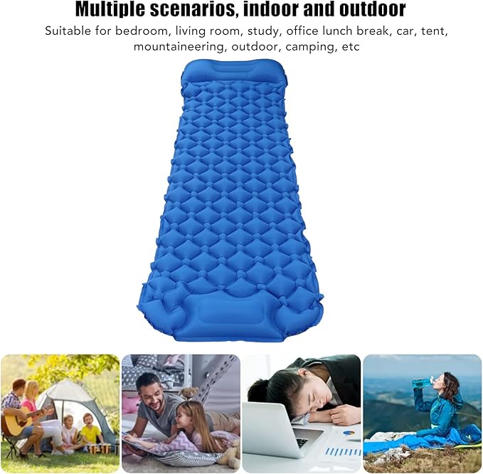 Topyond Inflatable Sleeping Mat Camping Sleeping Pad Ultralight Inflatable Sleeping Mat with Built in Pump Backpacking Camping Air Mattress for Camping