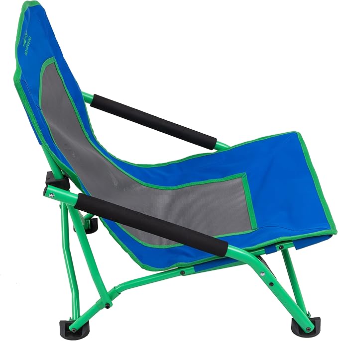 ALPS Mountaineering Rendezvous Low Camping Chairs for Adults with Arms Cool Mesh Center Powder Coated Steel Frame Compact Folding Design and Carry Bag