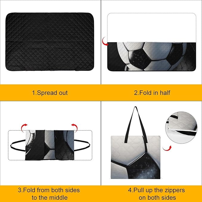 Zipper Soccer Ball Style Picnic Mat Suitable for Travel Camping Park Or Home Use