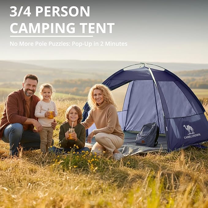 CAMEL CROWN Beach Tent UPF 50+ Sun Shelter for 2/3/5/6 Person Lightweight Portable Sun Shade with Sand Anchor Family Beach Day &amp Outdoor Adventures