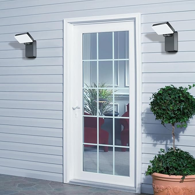 ledmo 40W LED Outdoor Wall Light 3000LM 5000K Daylight Exterior Security Floodlights IP65 Waterproof Modern Wall Pack with 360° Rotate and 180° Fold Adjustable Head Black Aluminum Housing