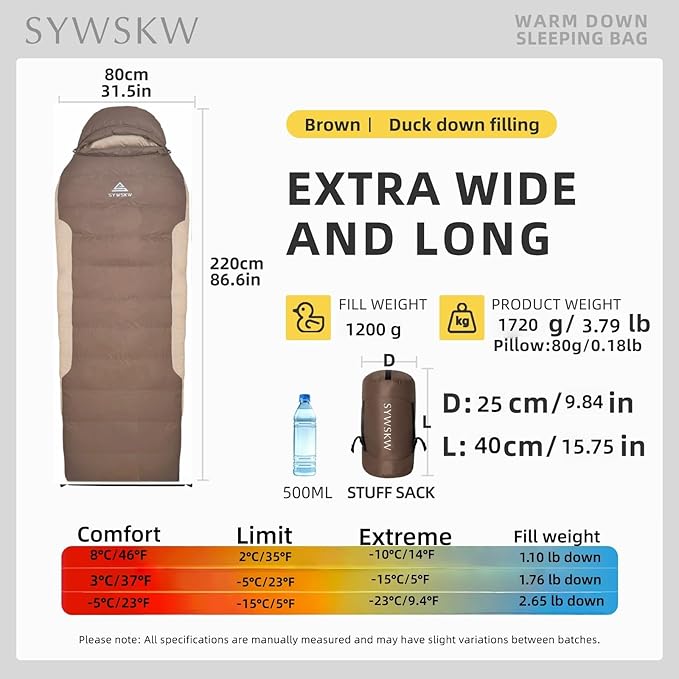 Ultralight Down Sleeping Bag with Pillow 15F 32F 45F Sleeping Bag for WomenMenYouth BackpackingHiking and Camping Outdoor with YKK Two-Way Zipper 680 FP Down