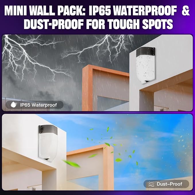 Outdoor Wall Light4Pack 30W RGBCW LED Wall Pack Light with Photocell 5000K White Light146 Scene ModesIP65 Waterproof for Outdoor DecorDIY Lighting EffectsCommercial Security Lighting Garage