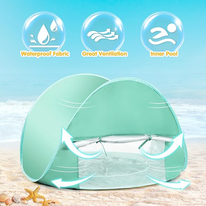 Baby Beach Tent Pop Up Beach Tents Baby Tent for Beach Portable Shade Pool UV Protection Sun Shelter for Infant