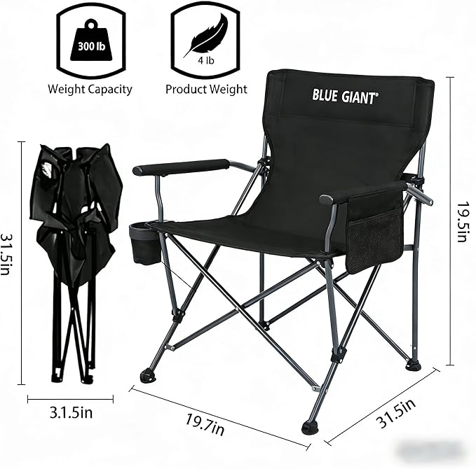 Reclining Folding Fishing ChairLightweight Beach Chair with Breathable Cushion Portable Outdoor Chair for Fishing Camping Beach &amp Travel (Black)