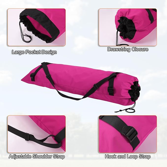 HARFINGTON Camping Chair Replacement Bag 48 Folding Chair Carry Bag Oxford Cloth Storage Tent Bag with Shoulder Strap for Travel Outdoor Camping Sports Rose Red