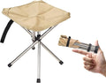 Ultra-Lightweight Camping Stoo - 260lbs Capacity | 13.8in Expanded Height | 1.2lbs Ultra-Light &amp Waterproof | 1-Pull Quick Setup for Camping Hiking Fishing BBQ &amp Waiting in Line (Khaki)