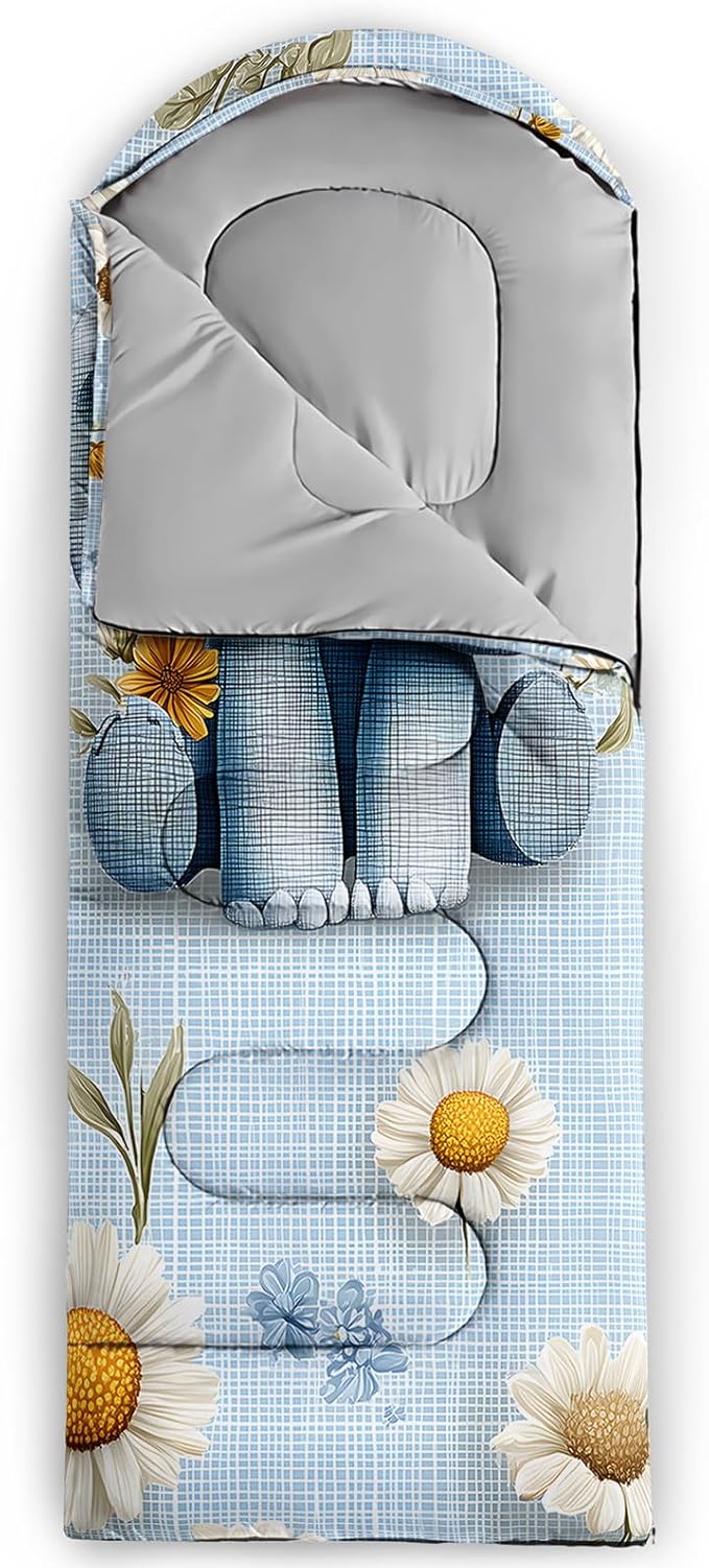 AILONEN Cartoon Camping Sleeping Bag for Boys Girls AdultsLightweight &amp Waterproof3 Season Warm &amp Cold WeatherPortablePrinted Sleeping BagTravelingCampingHiking