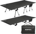 75 Camping Cot Heavy Duty 330lbs Capacity Adjustable Height with Leg Extenders Lightweight Aluminum Frame Portable Folding Bed for CampingTravel Beach Office Nap