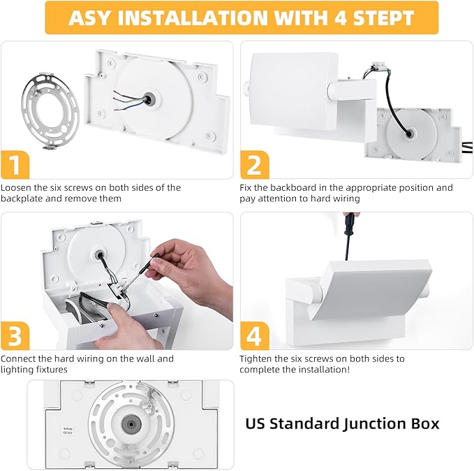 LED Wall Light Outdoor 40W White Flood Lights 350°Rotation Exterior Lighting Fixture Commercial Security 6000K Waterporof Porch Light 3 Pack
