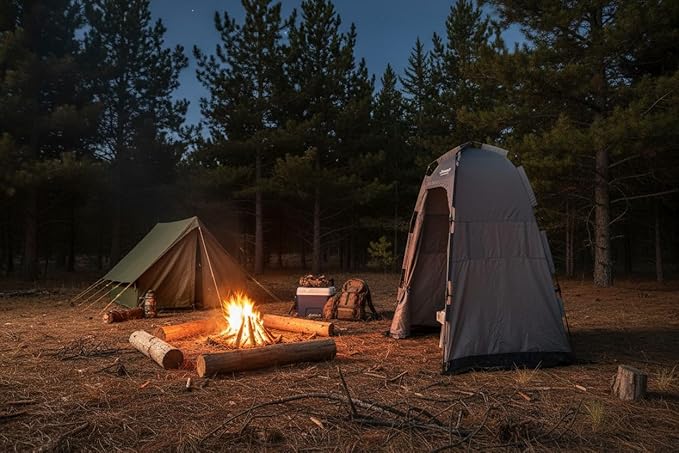 Spacious Portable Privacy Tent for Outdoor Showers Changing Room &amp Compatible for Cleanwaste Camping Toilet - Surfing Beach Hiking Ice Fishing &amp More - 6½ Ft. Tall with 4' x 4' of FloorSpa