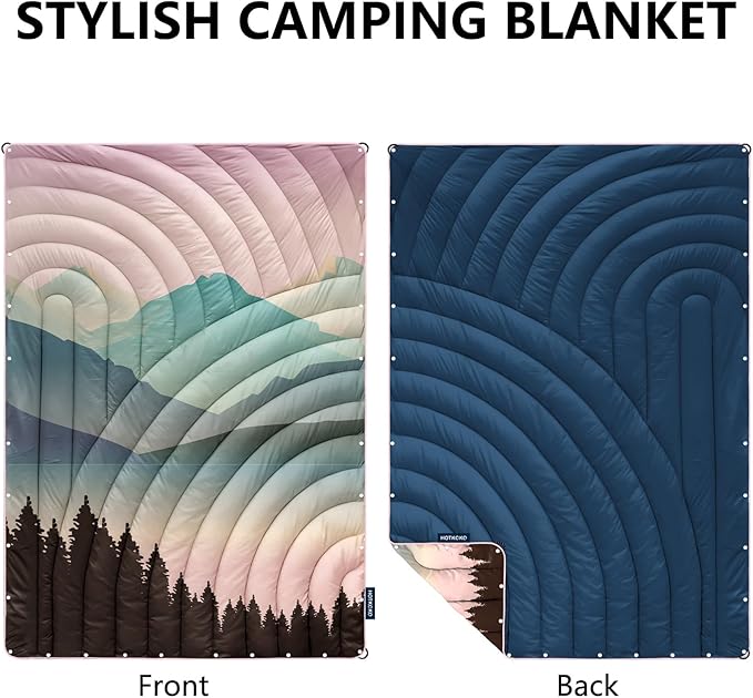Camping BlanketLightweight Puffy Printed Camping Blanket Packable Outdoor Blanket for CampingTraveling Stadium Hiking Picnics