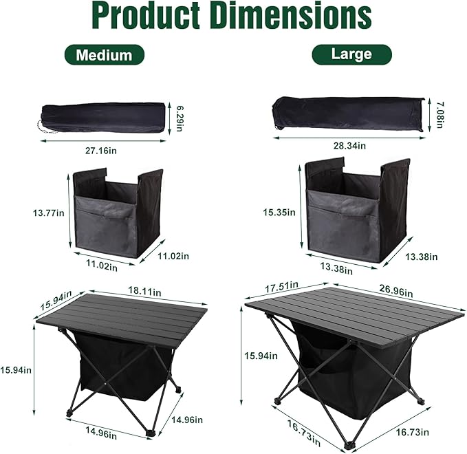 Portable Camping Table Camping Table Foldable with Basket Storage and Carrying Bag Ultralight Aluminum Alloy Beach Table for Camping Picnic BBQ Beach Party