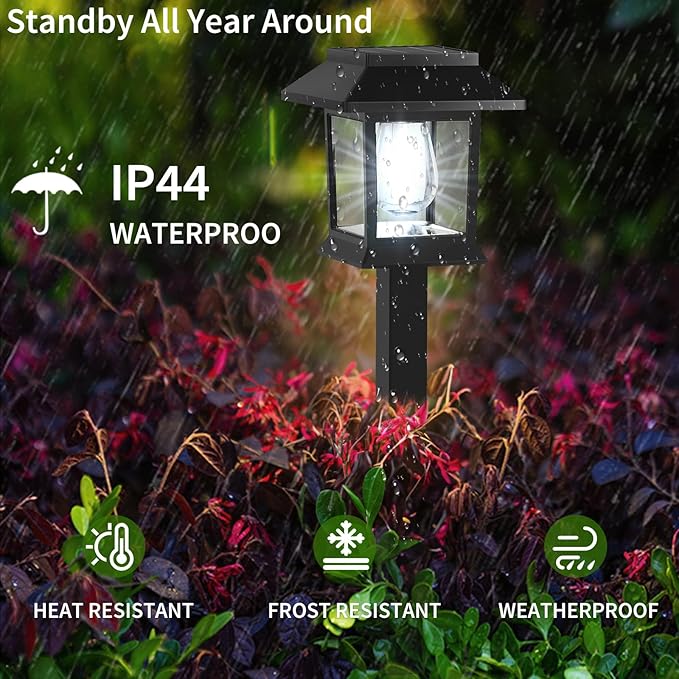Greluna Solar Lights Outdoor12 Pack 6000K Waterproof Auto On/Off Solar Pathway Lights for Your Garden Landscape Path Yard Patio DrivewayWalkway Decor