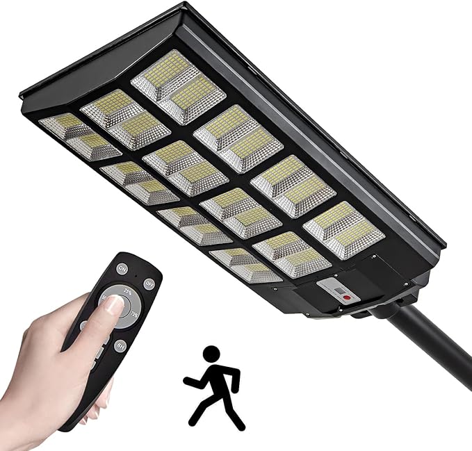 4000W Solar Street Lights Outdoor Waterproof 400000LM Dusk to Dawn Solar with Motion Sensor and Remote Control LED Flood Light Luces solares para exteriores Suitable for courtyards Garage.