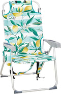 Backpack Beach Chair Adjustable Beach Chairs with 5-Positions Foldable Camping Chair with Headrest Cup Holder Towel bar &amp Armrests Portable Outdoor Chairs for Lawn Concert Garden Picnic