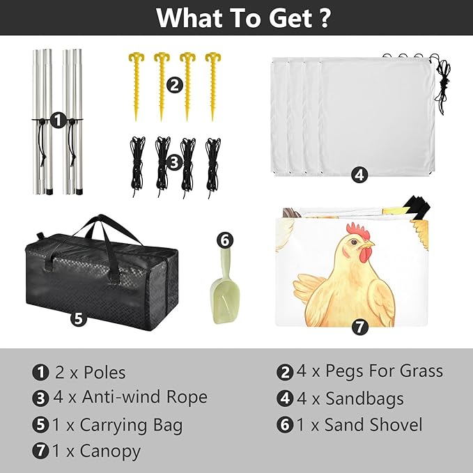 Chicken Pattern Camping Sun Shelter Beach Tent Portable Beach Sun Shade Outdoor Canopy for Camping Trips Fishing Picnic
