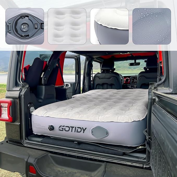 Jeep Mattress with Wireless Air Pump 10inch SUV Air Mattress Camping Bed for Jeep Wrangler JK JKU JL JLU Unlimited 4 Door Ford Bronco Subaru Forester