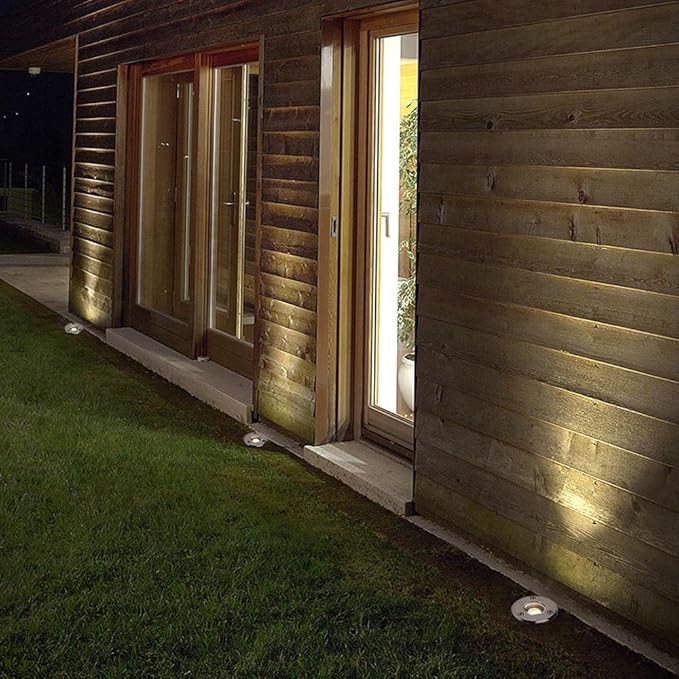 LED Low Voltage Landscape Light12-24V AC/DC Shielded In-Ground Light IP67 Waterproof 3000K Paver Well for Pathway (12 Pack)
