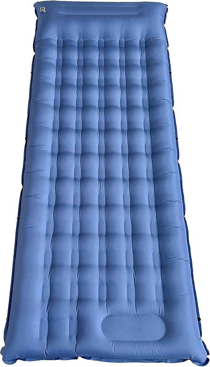 Sleeping Pad for Camping - Thick Camping Mattress with Pillow Built-in Foot Pump Compact Portable Camping Mat for Backpacking Hiking Car Traveling Beach Tent