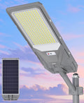 JAYNLT X-12000W Solar Street Lights6500K Commercial Parking Lot Light Dusk to DawnIP68 Waterproof Flood Security Street Lights Motion Sensor for PlayCourtFarm
