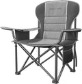 East Oak Oversized Camping Chair | Heavy Duty Camping Chairs | 500LBS Support 600D Oxford Cup Holder &amp Side Pocket | Ideal for Camping Beach Sports Events Backyard &amp Tailgating | Gray