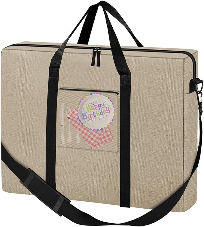 SIRUITON Folding Table Storage Bag Portable 600D WaterProof Carry Bag for Folding Picnic/Camp Tables with Reinforcing Plate &amp Shoulder Strap 36 D x 30 W x4.7 H Fits 6FT Folding Tables