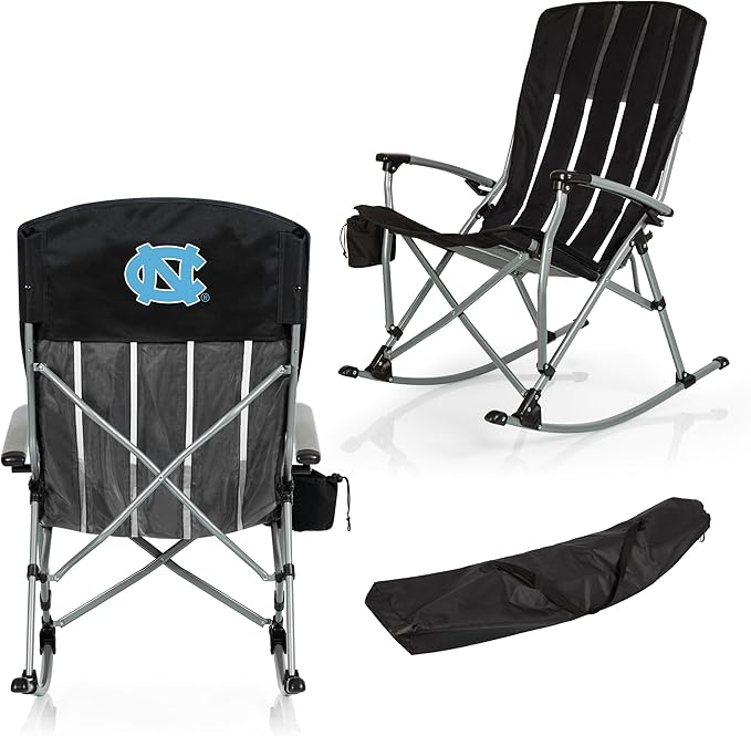 Picnic TIME NCAA Unisex-Adult NCAA Outdoor Rocking Camp Chair XL Heavy Duty Camping Chair for Adults