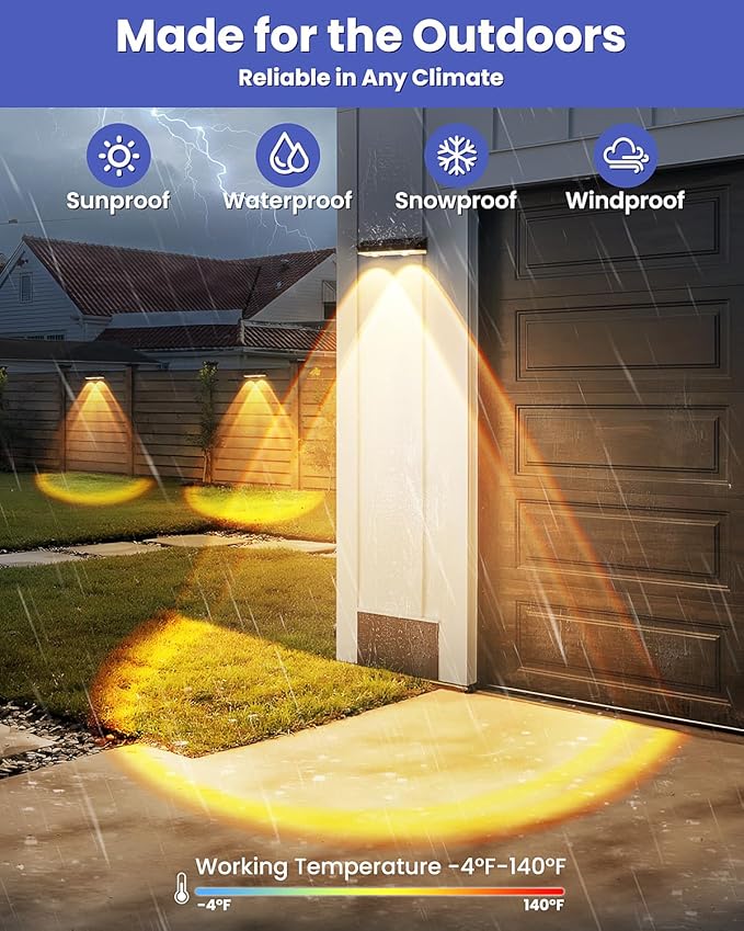 Solar Fence Lights Outdoor 10 Pack Warm/Neutual/Cool White Fence Lights Solar Powered with 2 LED IP65 Waterproof Deck Lighting for Backyard Patio Wall Railing Pool Stair
