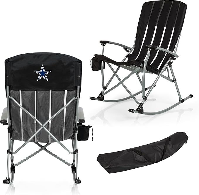 Picnic TIME NFL Unisex-Adult NFL Outdoor Rocking Camp Chair XL Heavy Duty Camping Chair for Adults