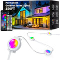 150FT Permanent Outdoor Lights Smart RGB Eaves Lights with App/Remote Control LED IP67 Waterproof Outdoor Lighting for Halloween Christmas Holidays Daily Party House Roof Lighting