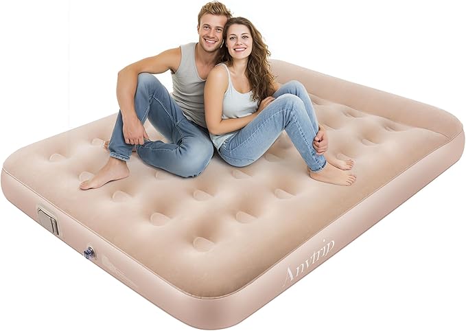 Air Mattress Full with Built-in PumpPortable Inflatable Blow Up Mattress Plus PillowWaterproof Self Inflating Air Bed Guest Bed for Home Camping Hiking Travel Outdoors