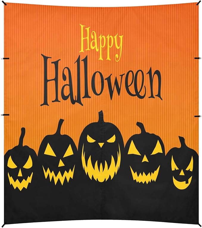 Pumpkin Lantern Silhouette Beach Tent Camping Sun Shelters Portable Outdoor Canopy Sun Shade for Camping Trips Fishing Backyard Fun or Picnics Easy Setup with Carrying Bag
