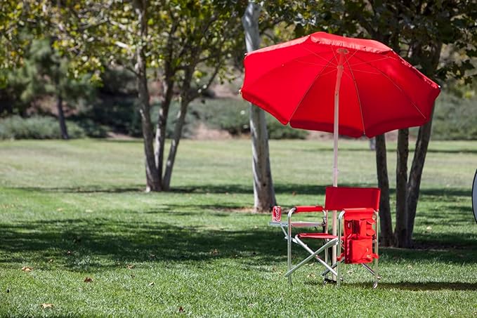 PICNIC TIME NCAA Nebraska Cornhuskers Sports Chair with Side Table - Beach Chair - Camp Chair for Adults