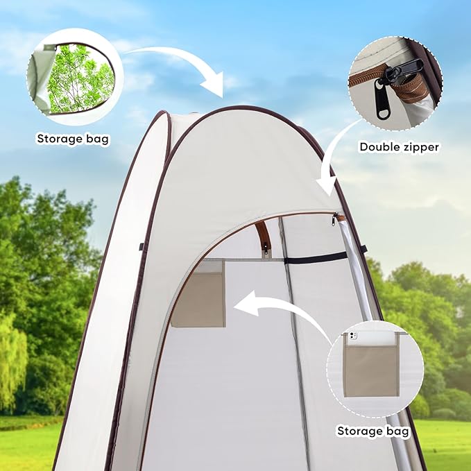 Portable Pop Up Privacy Shower Tent Spacious Changing Room Dressing Room Sun Sunshade Canopy Outdoor Rain Shelter Backpack Privacy Shelters for Camping Hiking Beach Toilet