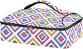 Casserole Carrier Colorful Triangles and Squares in Purple Insulated Casserole Carrier for Hot or Cold Food Thermal Lunch Tote for Parties Picnic Travel Carry Bag