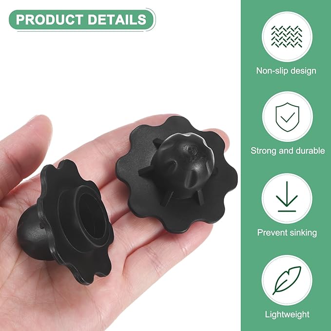 12-Pack Camping Chair Foot 0.71/ 18mm Tubing Dia Detachable Camping Chair Leg Covers Anti-Slip Stool Feet Replacement for Hiking/Fishing/Camping Black