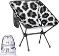 Honeybaby Folding Camping Chair Animal Leopards Print Camping Chairs Lightweight Portable Chair Outdoor Foldable Chairs for Camping Travel Picnic Beach Hiking