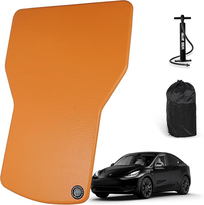 Customized for Tesla Model Y Air Mattress Drop Stitch Portable Camping Mattress Comfort Car Sleeping Mat with Manul Air PumpStorage Bag Tesla Model Y Accessories
