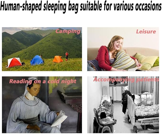 Wearable Sleeping Bag for Adults Indoor Outdor Lightweight Mummy Sleeping Bag Full Body Wearable Walkable Winter Emergency Heavy Duty Sleeping Bag