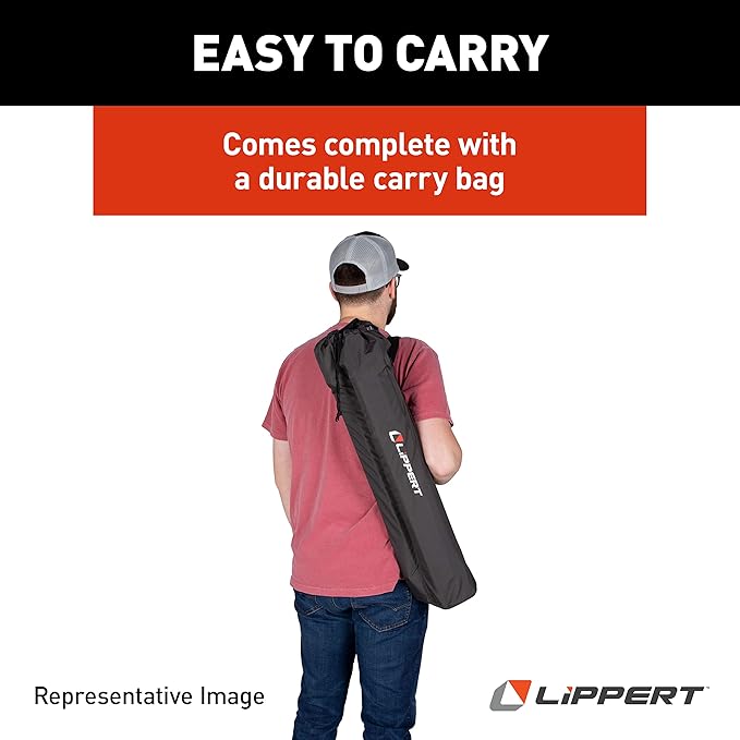 Lippert HD Hybrid Foldable Camp Table with Carry Bag White 27 1/2” x 27 1/2” x 27 1/2 (H x W x D)Hammer Grey