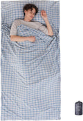 100% Cotton Sleeping Bag Liner with Full Length Zipper on 3 Sides Single/Double Adult Sleep Sack for Travel &amp Camping Multifunctional Travel Sheets (Unzipped 87”x87”) for Hotel Lightweight