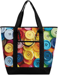 Insulated Shopping BagLarge Reusable Cooler Bags Colorful Buttons Printed Foldable Shopping BagTravel Waterproof Shoulder Bag
