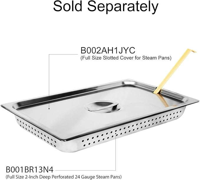 Excellante Full Size 2-Inch Deep Perforated 24 Gauge Steam Pans