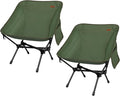 TOBTOS 2 Pack Ultralight Camping Chair Portable Folding Backpacking Chair Compact Camping Chair with Carry Bag for Outdoor Camp Hiking Backpack Beach Travel (Green)